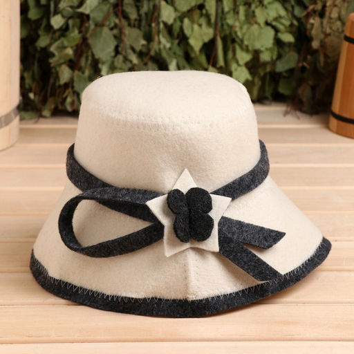 Шапка для бани и сауны женская, с аппликацией, полиэфир 70%, шерсть 30%, «Добропаровъ»