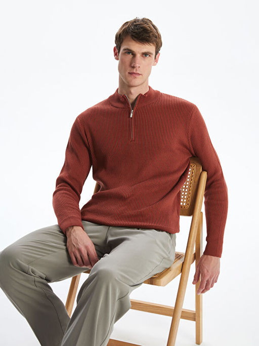 Dik Yaka Erkek Triko Kazak