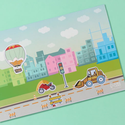 Наклейки в книжке «Техника», 3 фона, 20.7×14.2 см