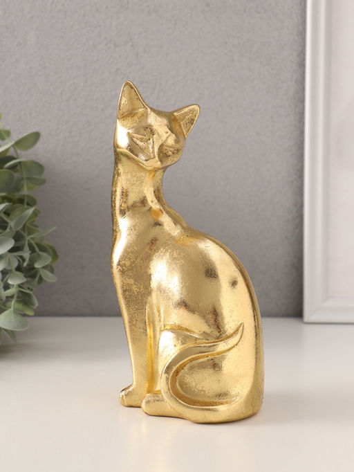 Фигурка полистоун «Золотая кошка», 11.5×7.5×20.5 см