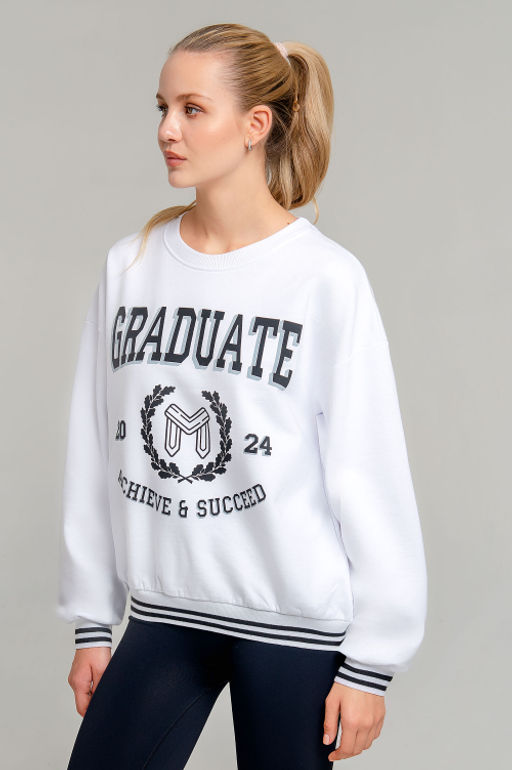 Арт. 15123 Свитшот женский44-52 (5 шт) Цвет:белый,черный