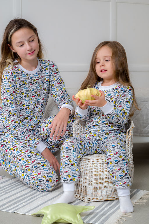 Пижама подростковая из кулирки пенье на манжетах Дрёма графити - Амадэль фото 22