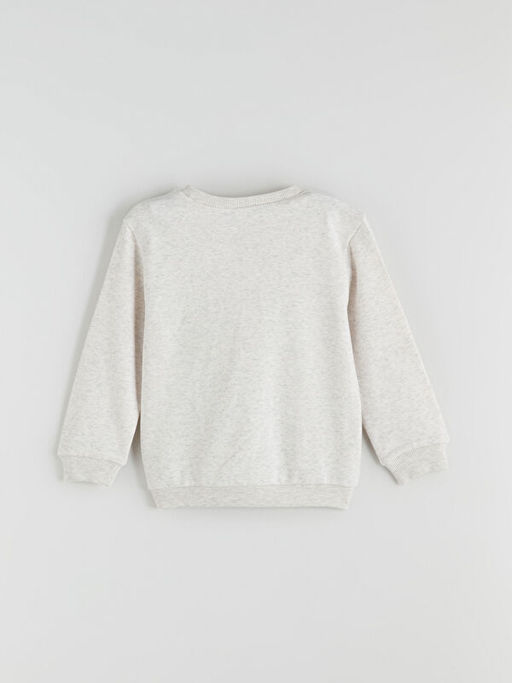 Bisiklet Yaka Bask?l? Erkek ?ocuk Sweatshirt