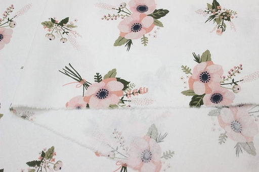 Сатин Душистые цветочки - крупные букетики, (комп), ш.1.6м, хлопок-100%, 110гр/м.кв - Купава фото 5