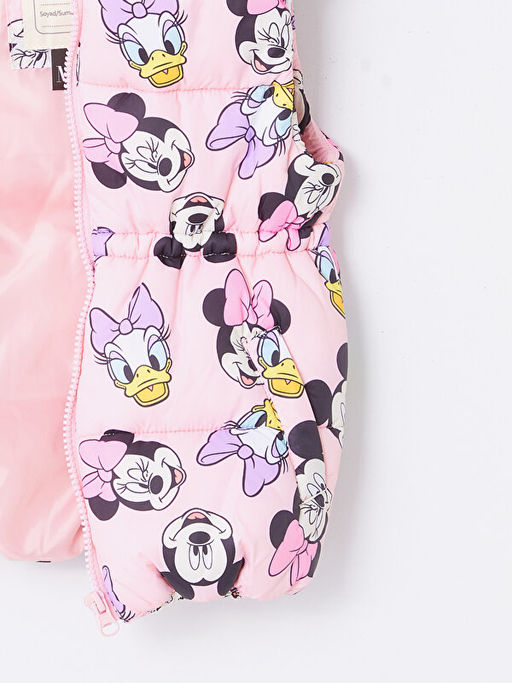 Kap??onlu Minnie Mouse Bask?l? K?z ?ocuk ?i?me Yelek - Waikiki фото 3