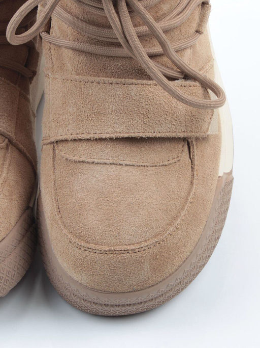 04-PAYH06-3Z BEIGE Ботинки зимние женские (натуральная замша, 100% шерсть, натуральный мех)