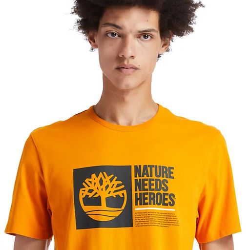 Футболка Timberland T-Shirt EK+Front Graphic Regular оранжевая  фото 4