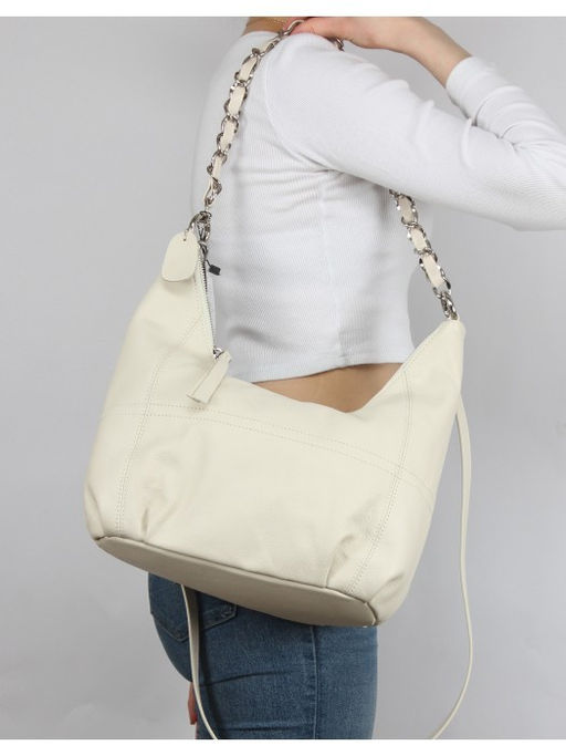 Сумка женская натуральная кожа GU 163-8559, 1отд+карм/пер, плечевой ремень, молочный SALE 264284 - Adelia фото 5