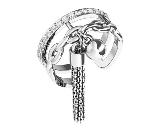Кольцо из серебра куб.циркон., ЗК0121658
