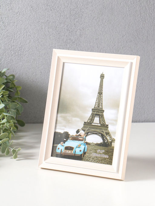 Фоторамка для фото 13×18 см «Остин», пластик, бело-бежевый, 21.5×16.5×1.5 см