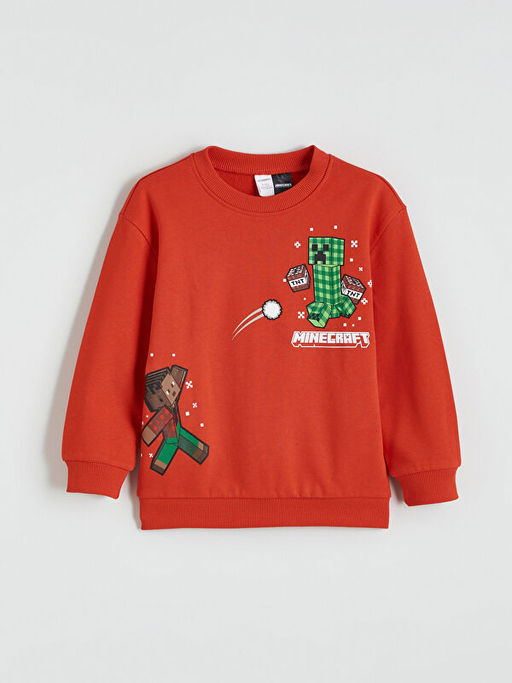 Minecraft Lisansl? Erkek ?ocuk Kal?n Sweatshirt