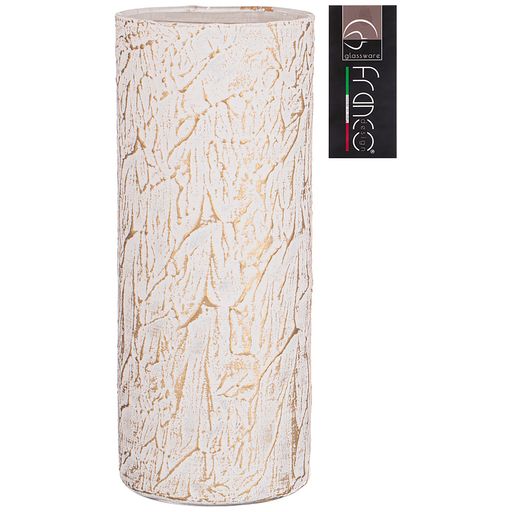 ВАЗА CILINDRO TAILOR GOLD WHITE ВЫСОТА 30СМ ДИАМЕТР 12