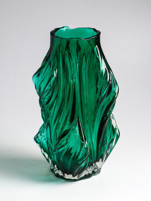 Ваза «Греверли», 27×10 см, стекло, зелёная