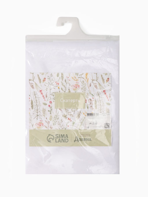 Скатерть «Доляна», однотонная, белая, 140×180 см