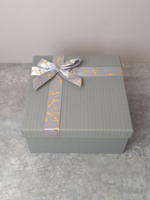 Коробка подарочная квадратная 3 штуки 19х19 см / 3403-5 /уп 36/серая - ГалеонТрейд фото 3