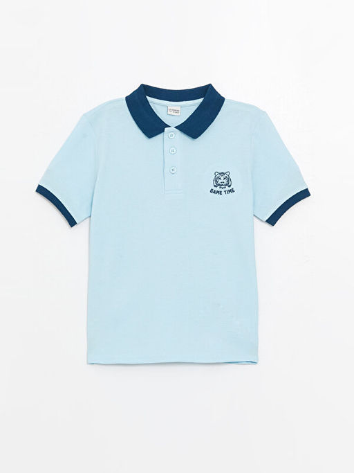 Polo Yaka Nak??l? K?sa Kollu Erkek ?ocuk Ti??rt