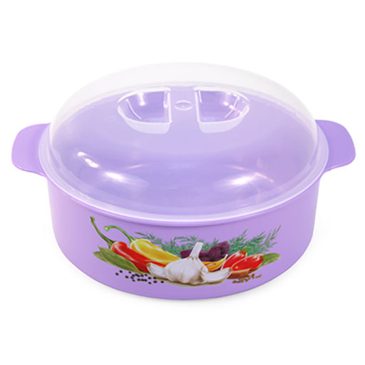 Контейнер-кастрюля для продуктов пластмассовый 2,1л, д46см, h23см, подходит для СВЧ (Россия)