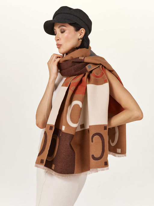 в составе ШЕРСТЬ  и КАШЕМИР Большой, мягкий, теплый  двусторонний палантин - Tantino фото 6