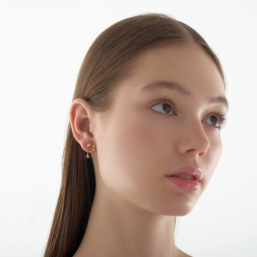 Серьги металл Лягушка, цвет золото - Queen fair фото 3