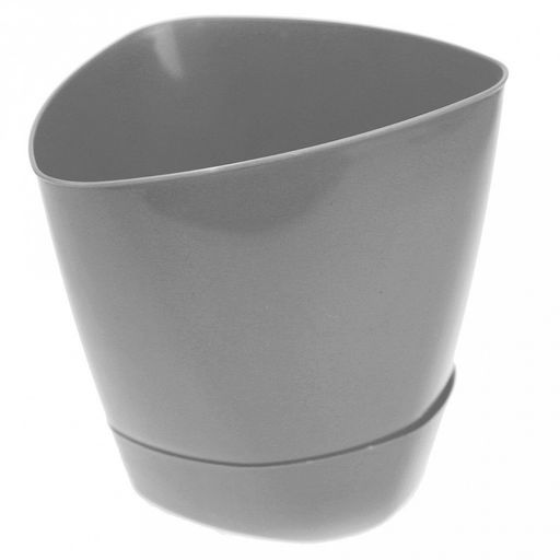 Горшок для цветов пластмассовый "Элеганс" 0,5л, 10,8х10,5х9,2см, серый (Россия)