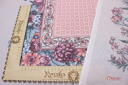 Перкаль Илона (Гол.платок 0.74м*0.81м) цв.св.серо-сиреневый, ш.1.5м, хлопок-100%, раппорт 81см - Купава фото 2