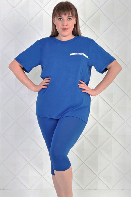 Арт. 5625 Костюм с бриджами 50-58 (5 шт) Цвет:верх-ультрамарин, низ-ультрамарин - Калинка фото 2