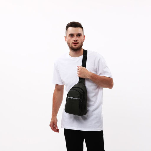 Сумка слинг мужская из текстиля, отверстие для наушников, цвет зелёный - Simaland фото 9