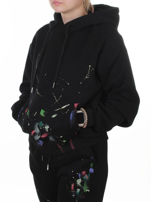 005 BLACK Костюм спортивный зимний женский (95% хлопок, 5% полиэстер)