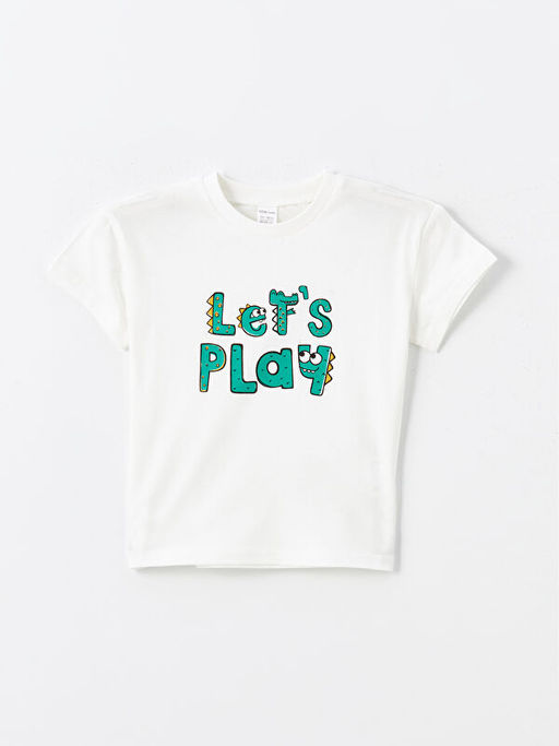 Bisiklet Yaka Bask?l? Erkek Bebek Ti??rt