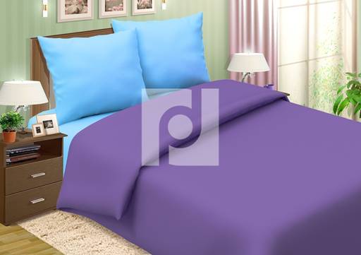 Постельное белье из поплина Черника со сливками Однотонный Семейный