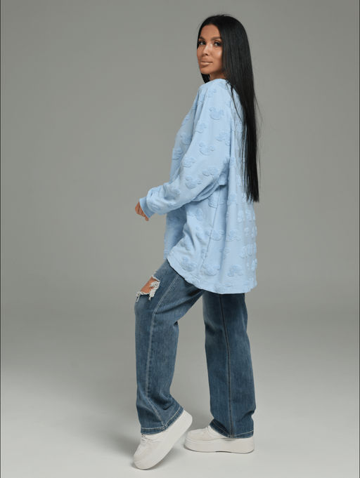 Ребека свитшот женский (махра черный сердечки) - Lovetex фото 26