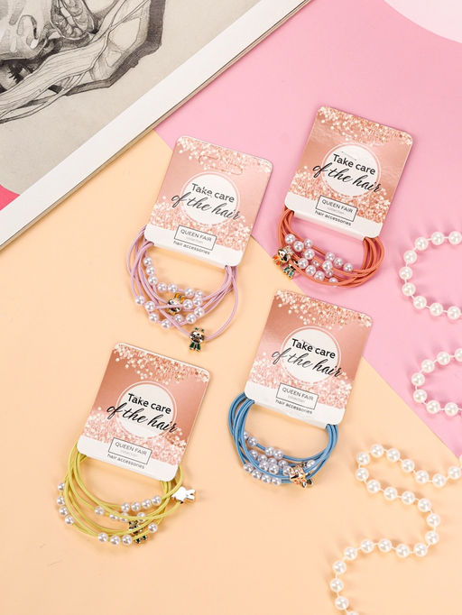 Цена за 6 шт. Резинки для волос «Авелин», набор 2 шт., киска бусинки, МИКС