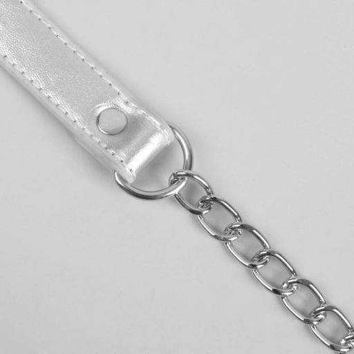 Ручка для сумки, с цепочками и карабинами, 120×1.8 см, цвет серебряный