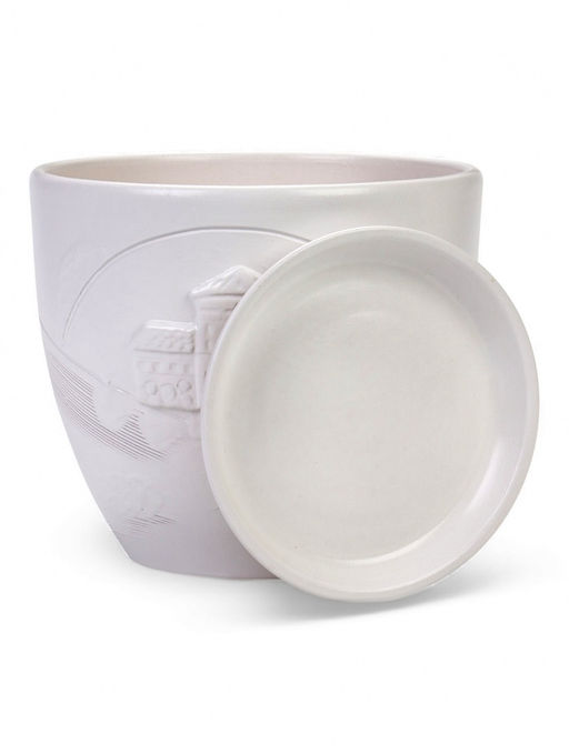 Горшок цветочный с поддоном 5 л, d122/h19,5 см белый керамика, "Голландия" (М)