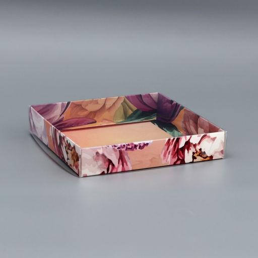 Цена за 5 шт. Коробка сборная с PVC крышкой, Подарок для тебя, 16?16?3 см