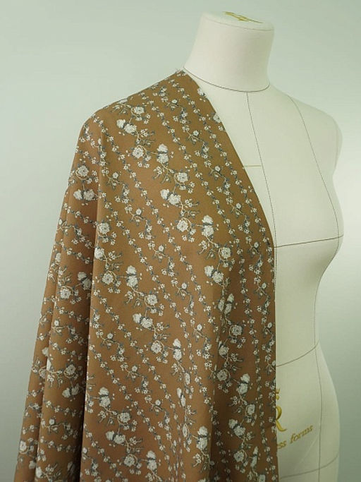 Импорт. хлопок Digital Цветущие дорожки цв.оливково-коричневый, ш.1.4м, хлопок-100%, 135гр/м.кв - Купава фото 2