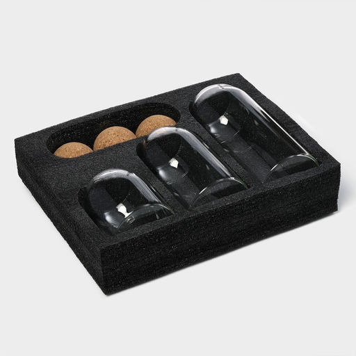 Банки для сыпучих Magistro Эко, 3 предмета: 450/700/1000 мл, с пробковой крышкой, стекло, прозрачные  фото 22