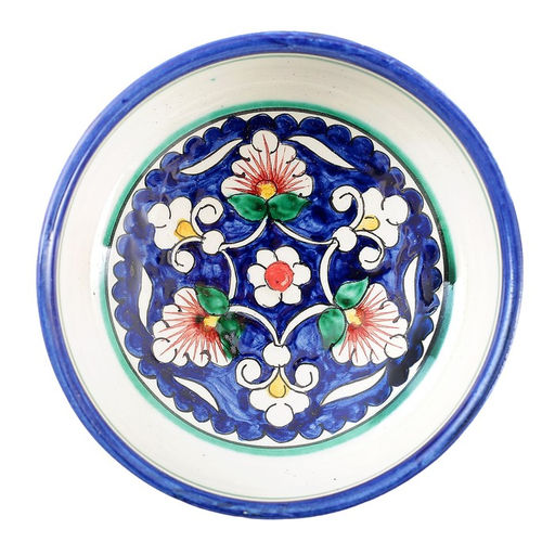 Сахарница узбекская Риштанская Керамика «Цветы», 250 мл, синяя