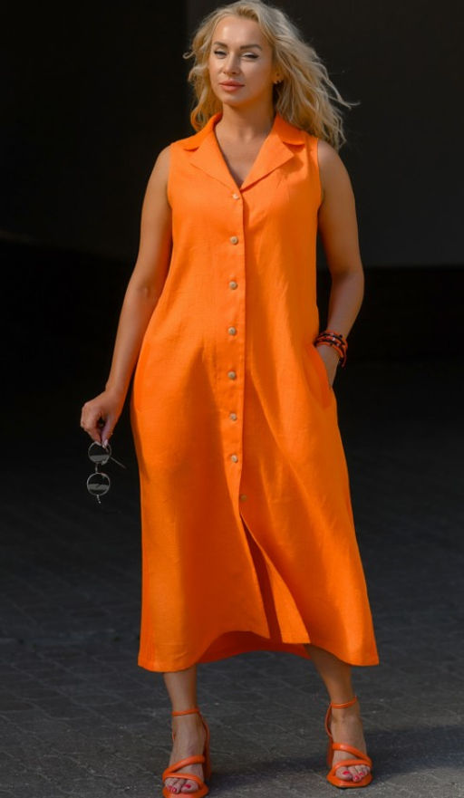 100% ЛЁН+100% ХЛОПОК ПЛАТЬЕ-САРАФАН - Новый лен фото 6