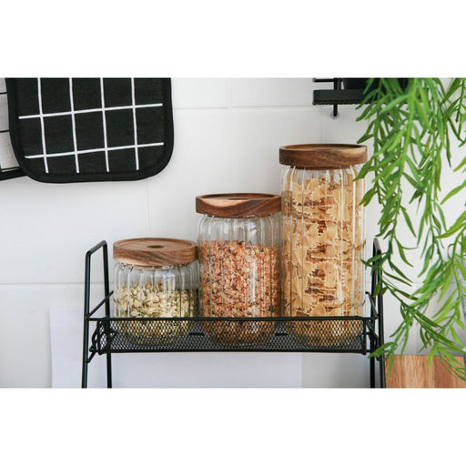 Сахарница Magistro «Дафна», 400 мл, 9×10.5 см, с деревянной крышкой, стекло, прозрачная