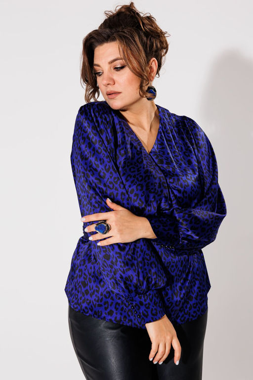 Блуза ANELLI 1735 индиго лео  фото 6