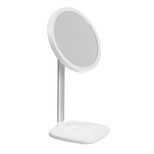 Зеркало настольное Luazon KZ-08, с подсветкой, 30 диододов, беспроводная зарядка, лампа, белое