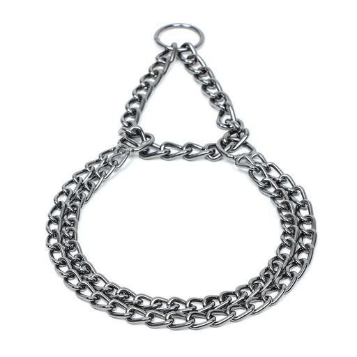 Ошейник - полуудавка металлический двухрядный, 40 см, толщина проволоки 2 мм, черный - Пижон фото 3