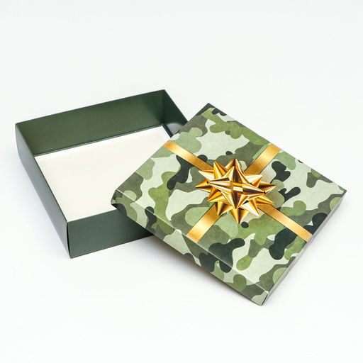 Цена за 5 шт. Коробка складная, Праздничный камуфляж 23 х 23 х 6,5 см - UPAK LAND фото 5