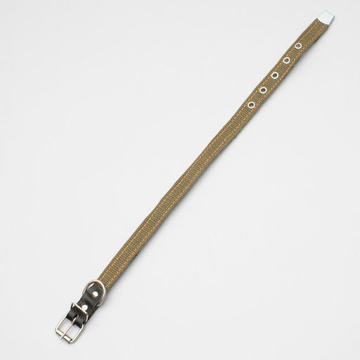 Ошейник брезентовый с подкладом, 50 х 2 см, ОШ 25-35 см, хаки - Пижон фото 4