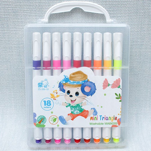 Фломастеры 18цв. в пласт. боксе (ZS286-18) трехгранные