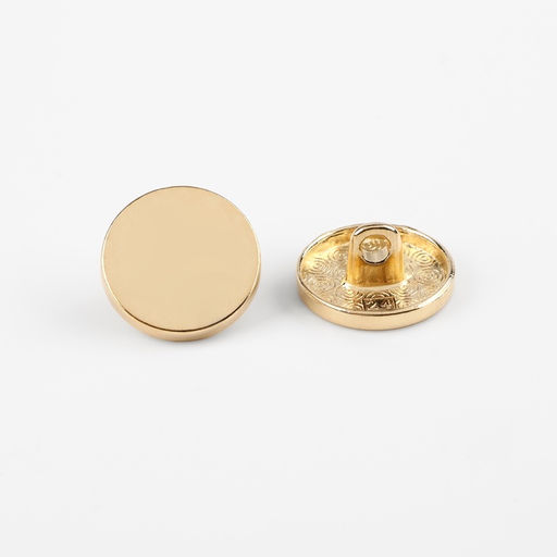 Цена за 2 шт. Пуговицы на ножке, металлические, d=15 мм, набор 10 шт., глянцевые, цвет золотой