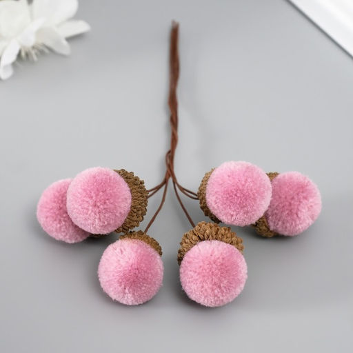 Цветы для декорирования «Жёлудь», лиловый, 1 букет= 6 веточек, d=2 см, 11 см