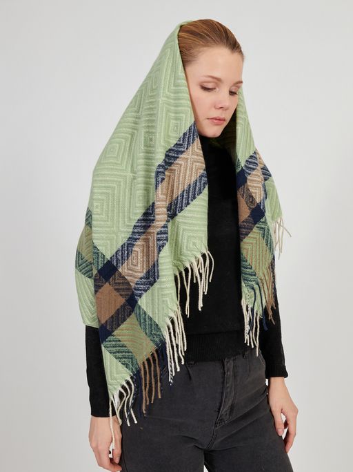 Большой  платок в стиле арт-деко в составе шерсть - Tantino фото 5