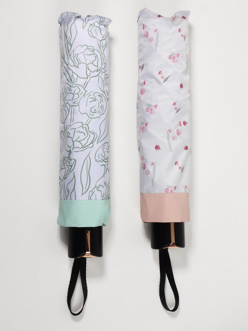 Зонт механический Цветы, 4 сложения, 8 спиц, R=48/56 см, d=96 см, МИКС